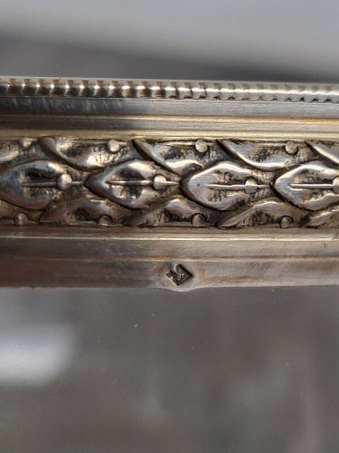 COUPE EN CRISTAL ET ARGENT MASSIF POINCON MINERVE DE 597 GRAMMES