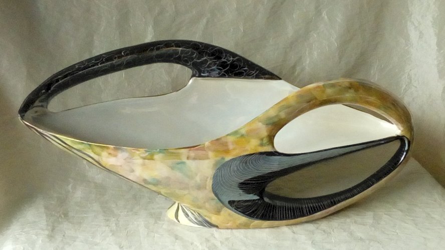 COUPE EN FAIENCE DES ANNEES 1950 SIGNE GALVANO CERAMICA SESTO FLORENTINO**