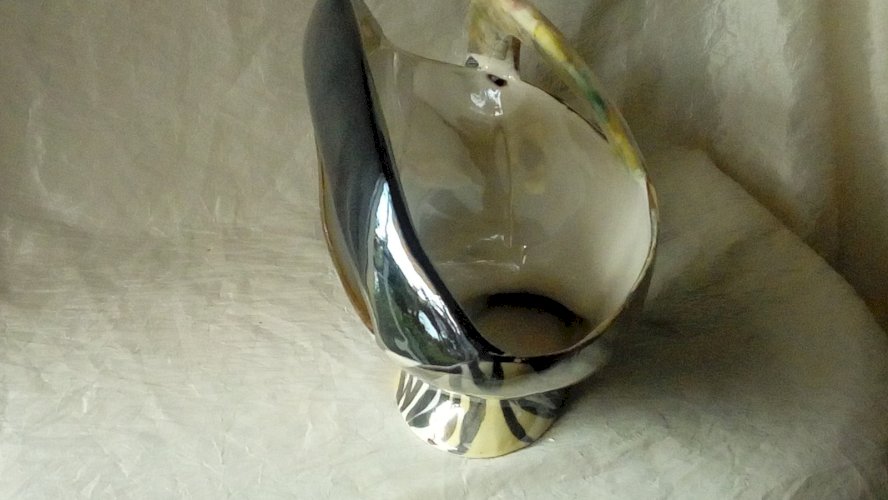 COUPE EN FAIENCE DES ANNEES 1950 SIGNE GALVANO CERAMICA SESTO FLORENTINO**