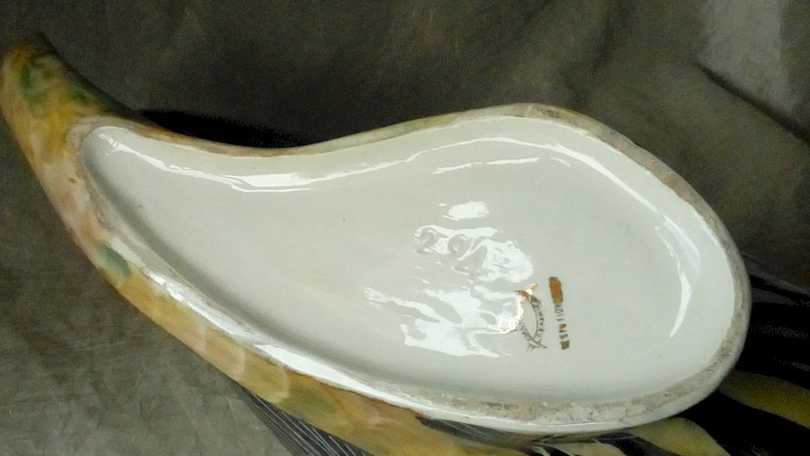 COUPE EN FAIENCE DES ANNEES 1950 SIGNE GALVANO CERAMICA SESTO FLORENTINO**