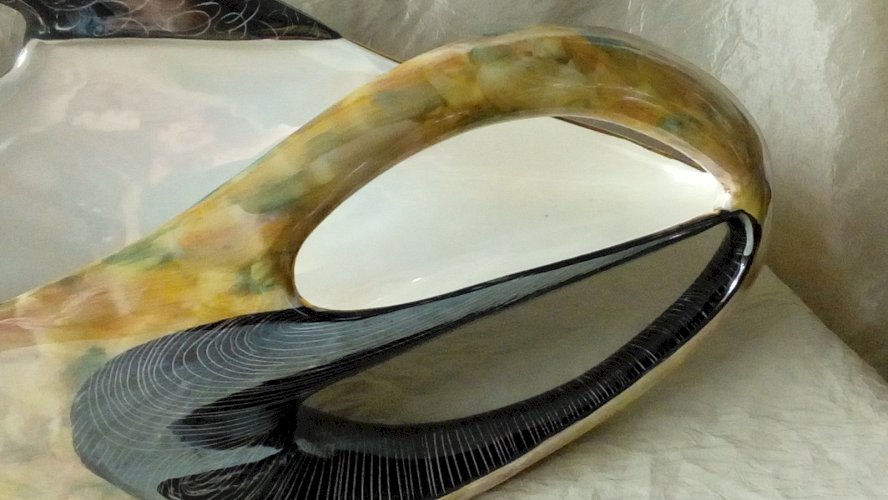 COUPE EN FAIENCE DES ANNEES 1950 SIGNE GALVANO CERAMICA SESTO FLORENTINO**