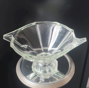 Coupe en verre épais gravée Slovakia Style Art Déco