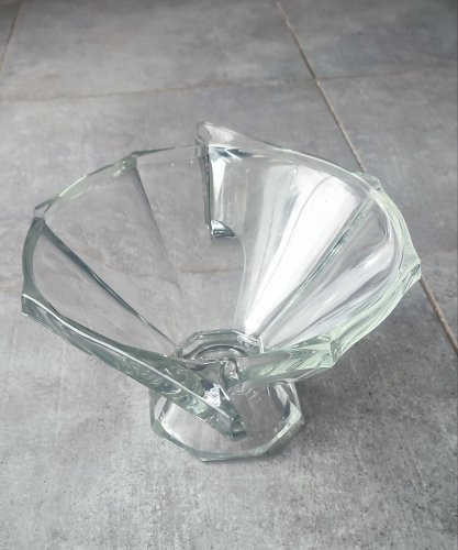 Coupe en verre épais gravée Slovakia Style Art Déco