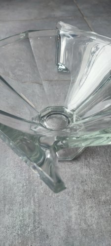 Coupe en verre épais gravée Slovakia Style Art Déco