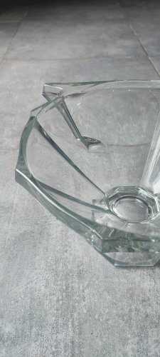 Coupe en verre épais gravée Slovakia Style Art Déco