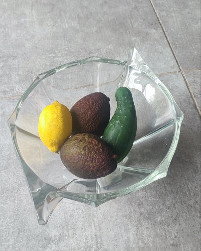 Coupe en verre épais gravée Slovakia Style Art Déco