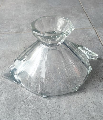 Coupe en verre épais gravée Slovakia Style Art Déco