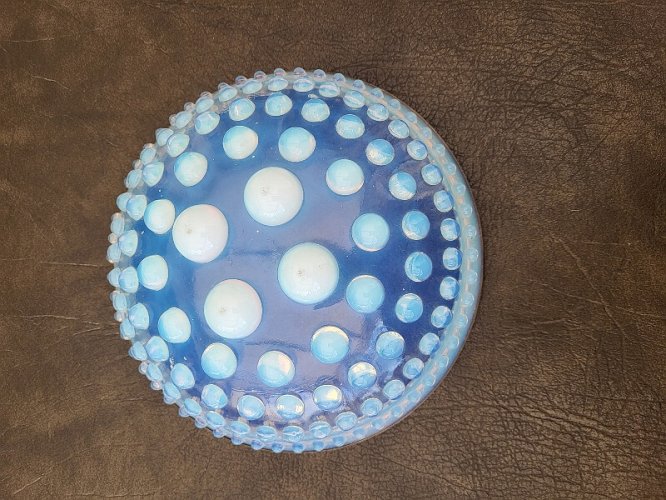 COUPE EN VERRE OPALESCENT ET ARGENT MASSIF SAUMONT FRANCE N° 3