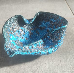 Coupe Fat Lava en céramique Le Cyclope, Émaux des Glaciers Années 1960