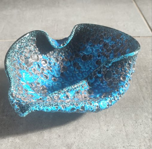 Coupe Fat Lava en céramique Le Cyclope, Émaux des Glaciers Années 1960