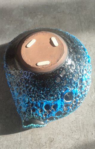 Coupe Fat Lava en céramique Le Cyclope, Émaux des Glaciers Années 1960