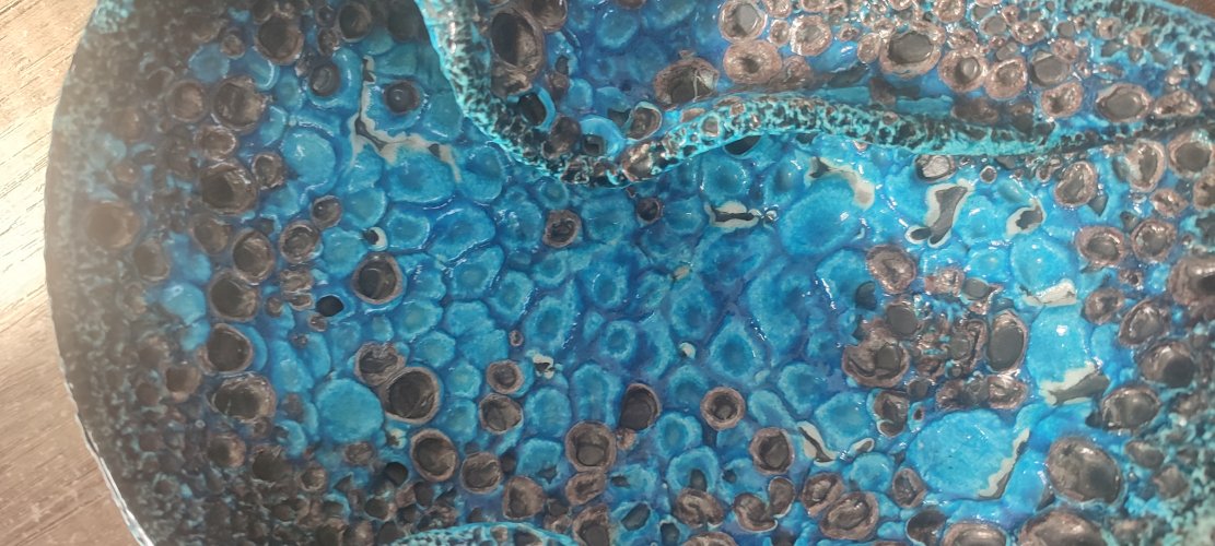 Coupe Fat Lava en céramique Le Cyclope, Émaux des Glaciers Années 1960