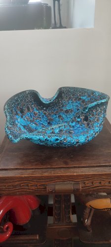 Coupe Fat Lava en céramique Le Cyclope, Émaux des Glaciers Années 1960