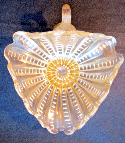 Coupe Murano, vide-poche verre émaillé avec inclusion de poudre d'or: Cygne