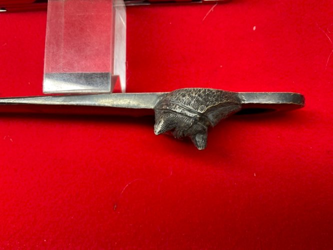 coupe papier en bronze argenté animalier cheval . R. Derosa .