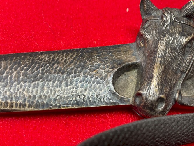 coupe papier en bronze argenté animalier cheval . R. Derosa .