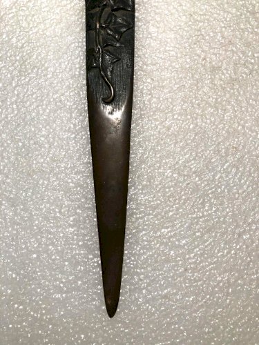 Coupe papier, Ouvre lettre ART DECO fleurs  G A Chenus en bronze 30,5 Cm