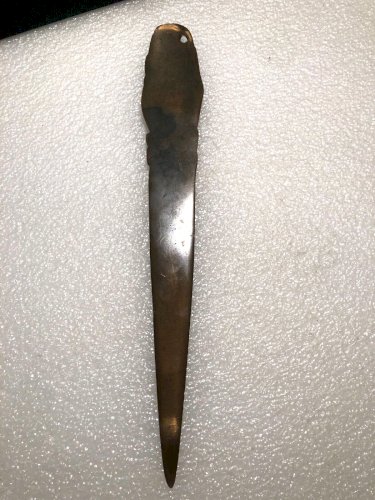 Coupe papier, Ouvre lettre ART DECO fleurs  G A Chenus en bronze 30,5 Cm