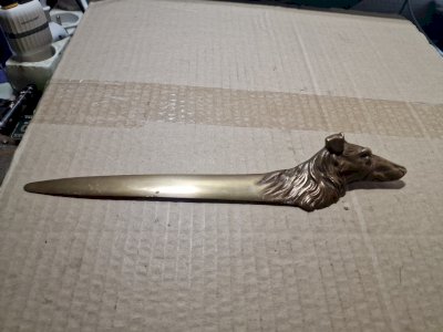 paper cutter, greyhound letter opener, red star Ca limoges 30-9-45