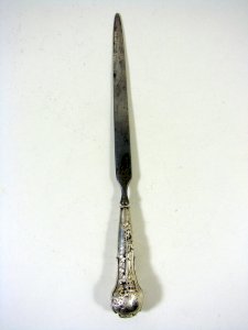Paper Knife Letter Opener Silver Handle Carved Art Nouveau Period