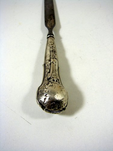 Coupe Papier Ouvre Lettre Manche Argent Sculpté Epoque Art Nouveau