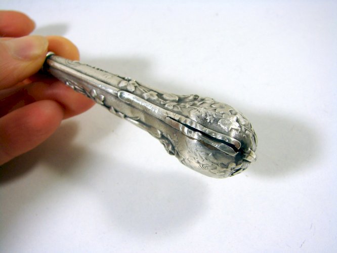Coupe Papier Ouvre Lettre Manche Argent Sculpté Epoque Art Nouveau