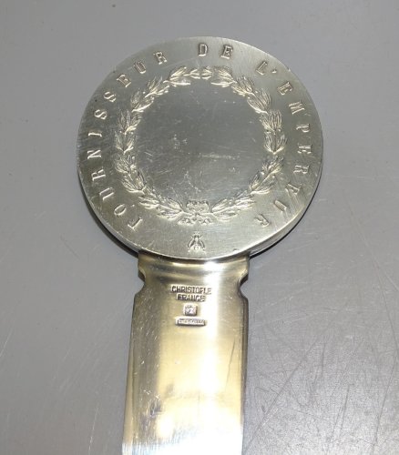 -COUPE PAPIER OUVRE LETTRES PORTRAIT CHARLES CHRISTOFLE ORFEVRE A PARIS  D