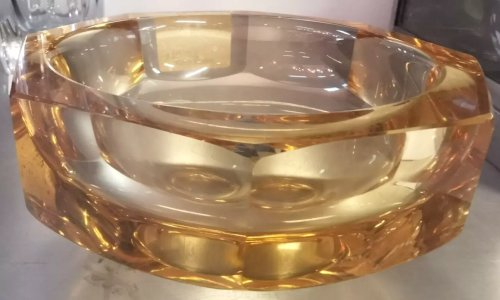 COUPE Signee DAUM ART DECO Verrerie Vintage Vide Poche VE1 28/12