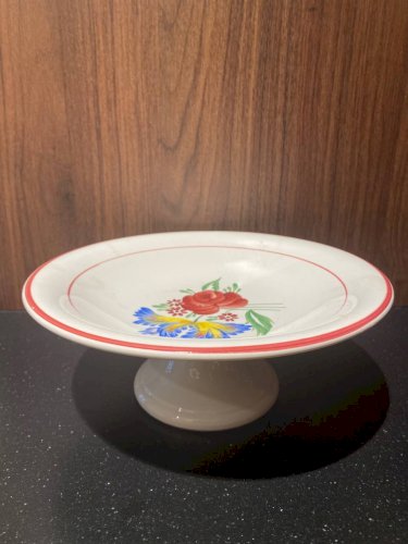 Coupe sur pied ancienne en faïence – Faïencerie d’Onnaing, fin XIXᵉ / début XXᵉ