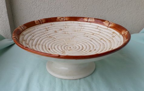 Coupe sur pied en céramique bambou