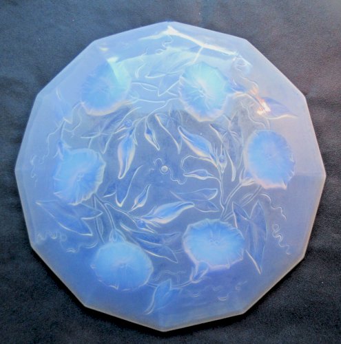 Coupe verre opalescent Art Déco, les Liserons signé VERLUX France (Verlys)
