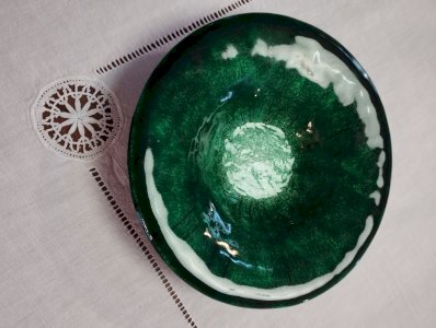 Bowl, catchall... In enamel Duban And Christel in Limoges.
