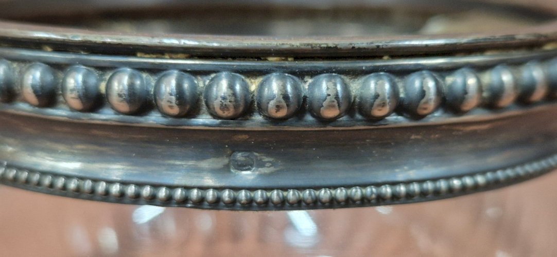 COUPE VIDE POCHE EN VERRE ET BORDS EN ARGENT POINCON MINERVE