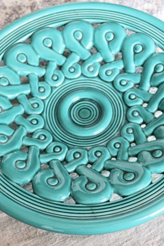 Coupe vintage en céramique tressée turquoise