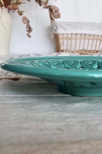 Coupe vintage en céramique tressée turquoise