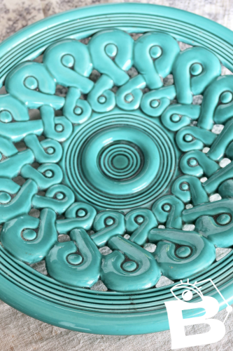 Coupe vintage en céramique tressée turquoise