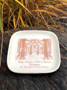 Coupelle carré rétro vintage en porcelaine Italienne Richard Ginori