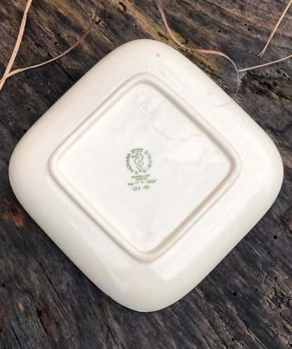 Coupelle carré rétro vintage en porcelaine Italienne Richard Ginori