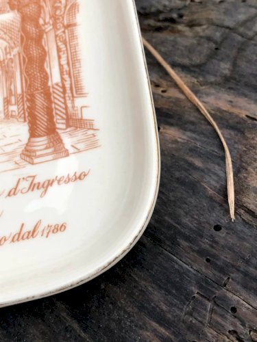 Coupelle carré rétro vintage en porcelaine Italienne Richard Ginori