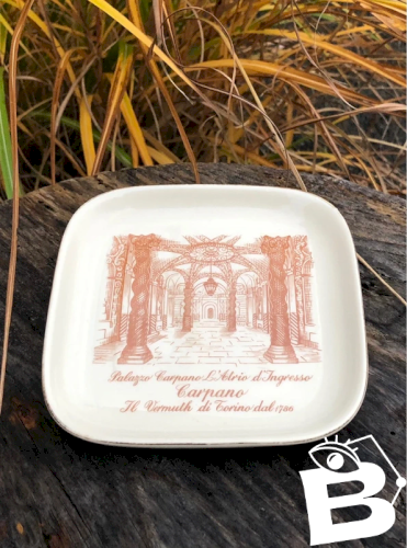 Coupelle carré rétro vintage en porcelaine Italienne Richard Ginori