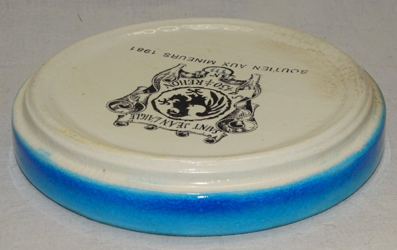 -COUPELLE  EMAUX Craquelés  SY JEAN L'AIGLE BAZAILLES SOUTIEN AUX MINEURS 1981 D