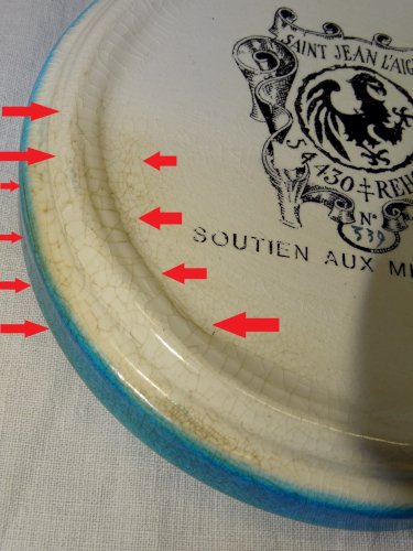 -COUPELLE  EMAUX Craquelés  SY JEAN L'AIGLE BAZAILLES SOUTIEN AUX MINEURS 1981 D