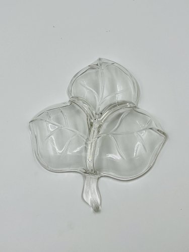 Coupelle feuille en verre vintage