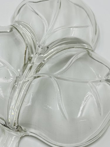 Coupelle feuille en verre vintage