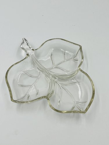 Coupelle feuille en verre vintage