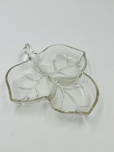 Coupelle feuille en verre vintage