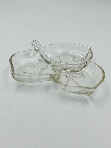 Coupelle feuille en verre vintage