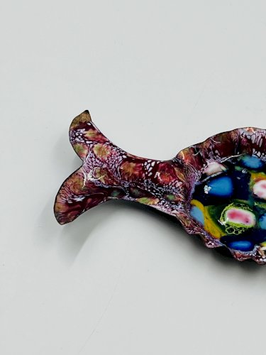 Coupelle Poisson Vintage Émaux sur Cuivre Moderniste 70s