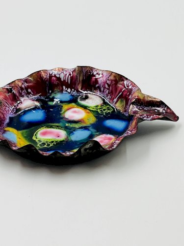 Coupelle Poisson Vintage Émaux sur Cuivre Moderniste 70s