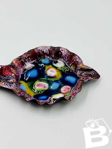 Coupelle Poisson Vintage Émaux sur Cuivre Moderniste 70s